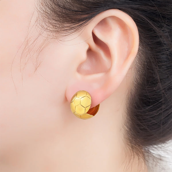 Twisted Round Geometric Earrings