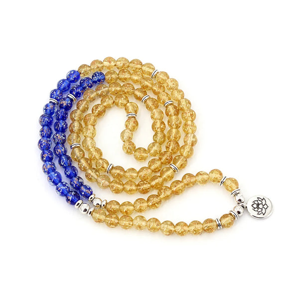 Maleta 108, Pulsera luminosa con Buda de loto, Joyería curativa de yoga Japamala 108 para mujer