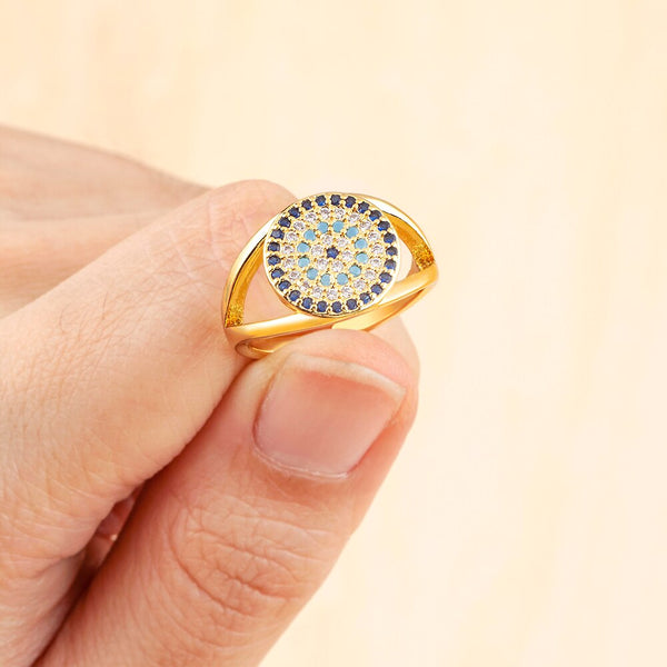 Lucky Turkish Zircon Evil Eye Rings For Women