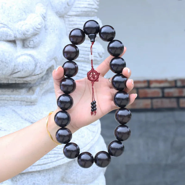 Ebony Beads 30mm 19 Large Wooden Rosary Pendant Gift
