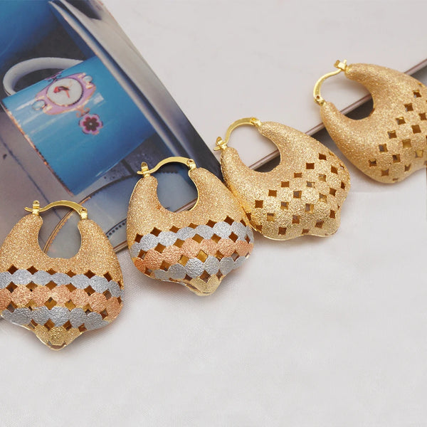Trendy Jewelry Simple Gold Color Hoop Earrings For Women