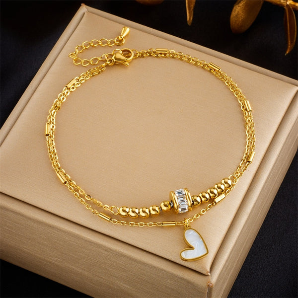 316L Stainless Steel Heart Love Anklets For Women