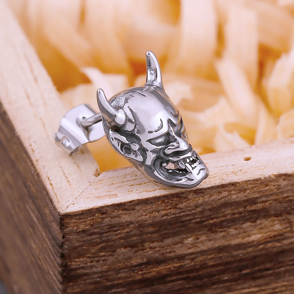 Gothic Ghost Skull Stud Earrings For Men Fashion Hip Hop Biker Earring