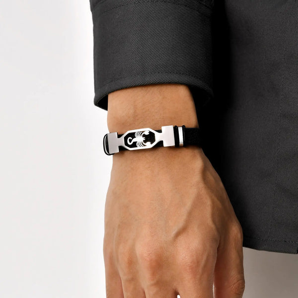 Scorpio Genuine Leather Bracelets for Men Boys