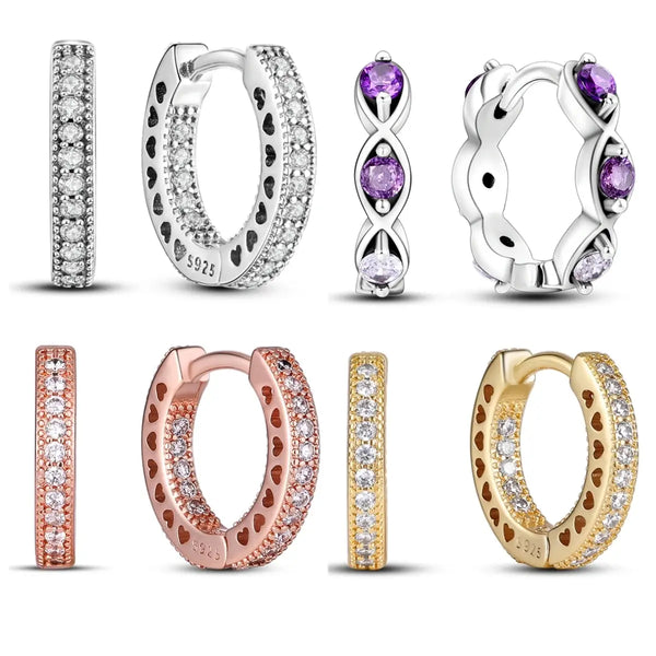 Sparkling Colorful Hoop Earrings