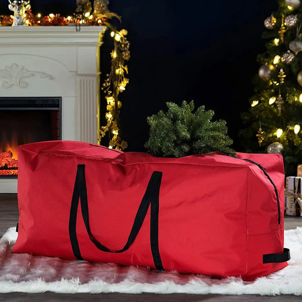 Bolsa para árbol de Navidad, tela Oxford, plegable, para guardar coronas y decoraciones navideñas.