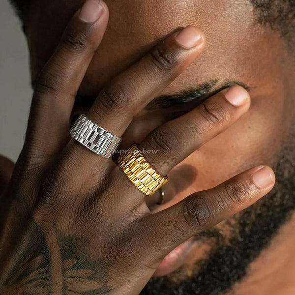 Stylish Stainless Steel Presidential Watch Link Rings for Men