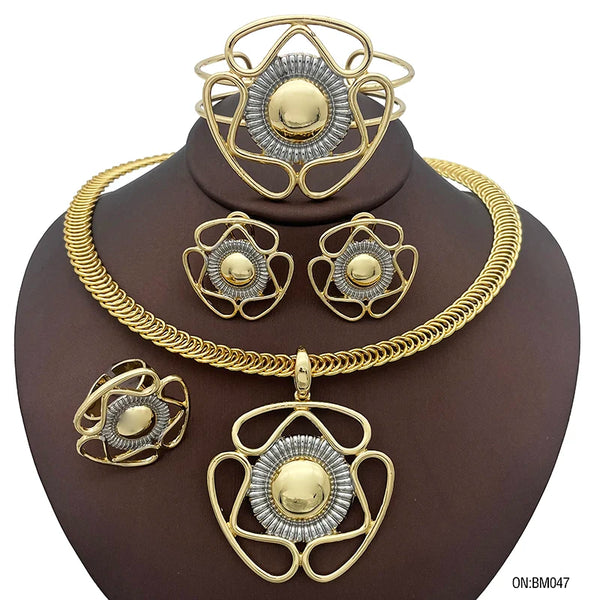 Collar para mujer, diseño de moda, conjuntos de joyas, conjuntos de joyas de color dorado para mujer