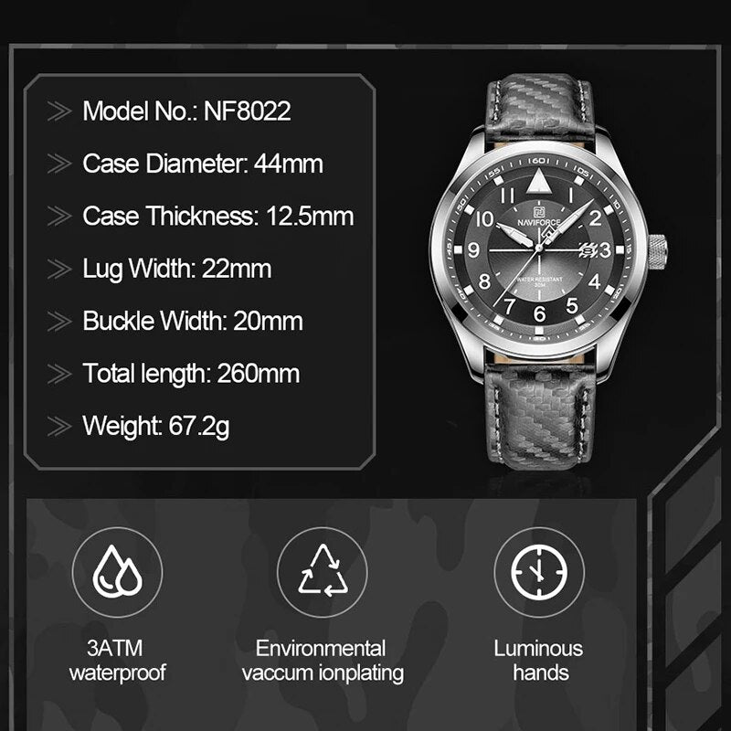 Casual Leather Strap Men Watches Fashion Analog Quartz Calendar Waterproof Wristwatch