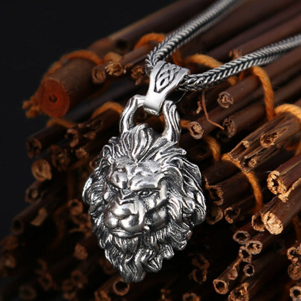 Colgante de león y tigre de plata pura Unibabe, colgante de plata de ley S925