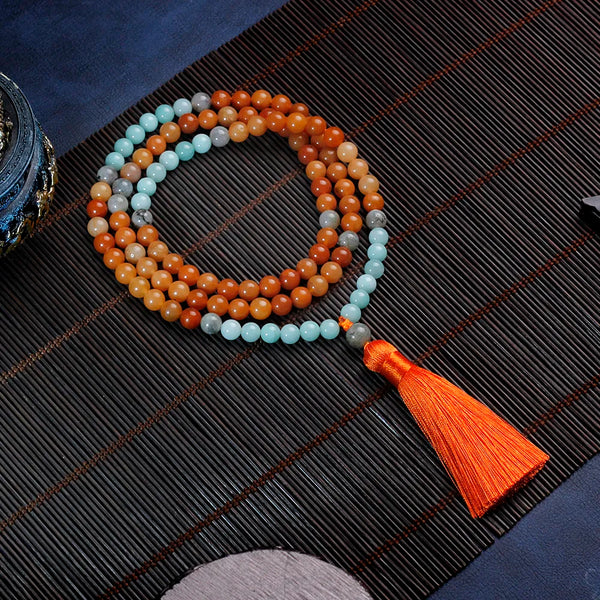 Collar de mujer para sanación y meditación, collar de 8 mm con cuentas