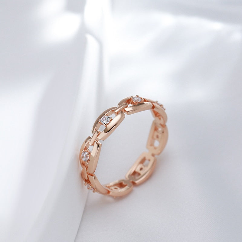 Classic Chain Design Zircon Finger Rings for Women