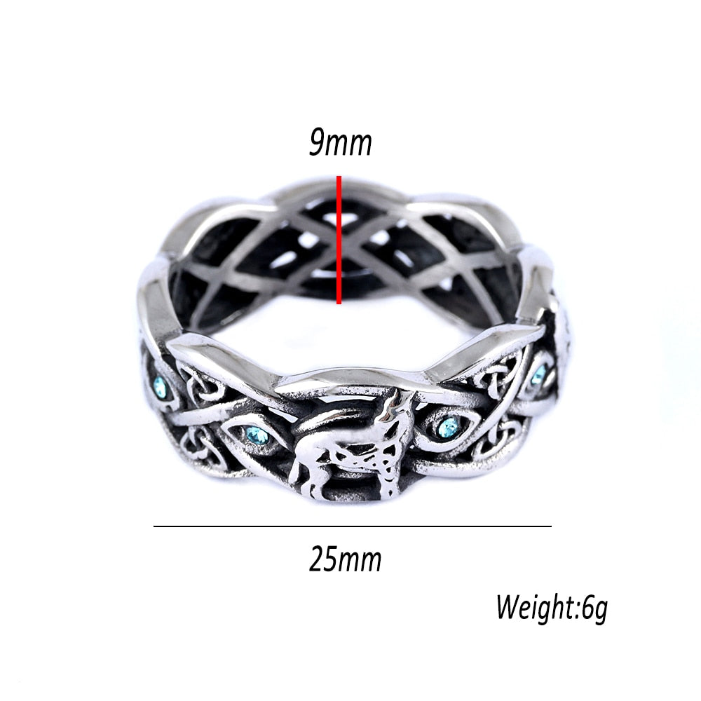 Viking Nordic Mythology Giant Wolf Ring For Men Women