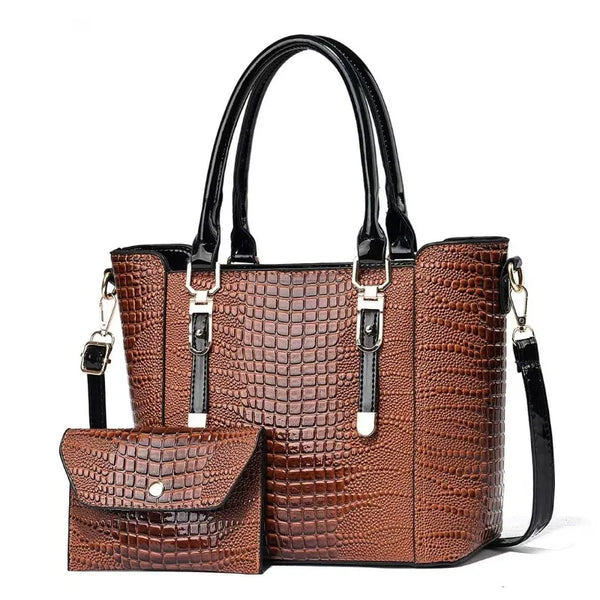 Versatile Large Capacity Handbag Crocodile Pattern PU Light Luxury Single Shoulder Composite Bag