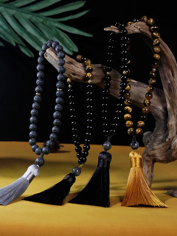 Natural Stone beads muslim 33 Bracelet,8mm black agate and tiger eye stone bracelet
