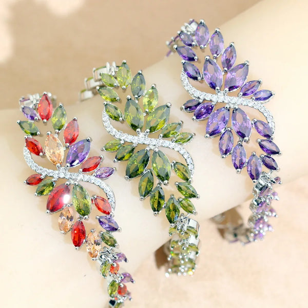 luxury More Color Zirconia 925 Silver Bracelet for Women