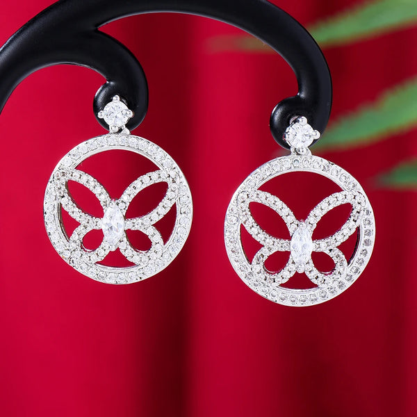 New Trendy DIY Shiny CZ Original Pendant Earrings for Women Girl