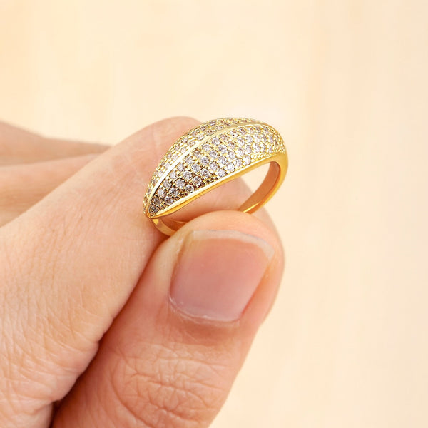 Anillo de dedo de circonita cúbica estilo punk clásico ajustable para mujer