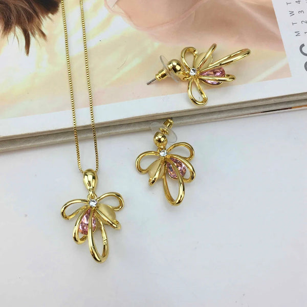 Dubai Fine Jewelry Rhinestone Pendants with Earrings  for Women