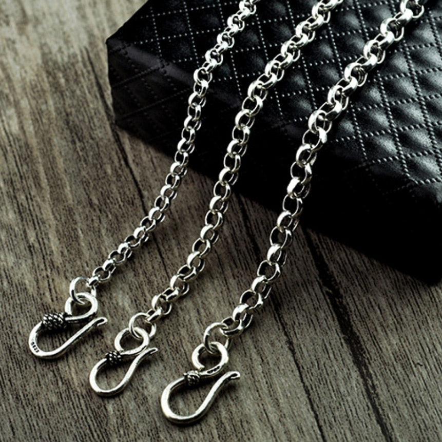 Unibabe Real Silver 3.5-5MM Thick Cross O Link Chain S925 Sterling Round Sweater Chain Necklace