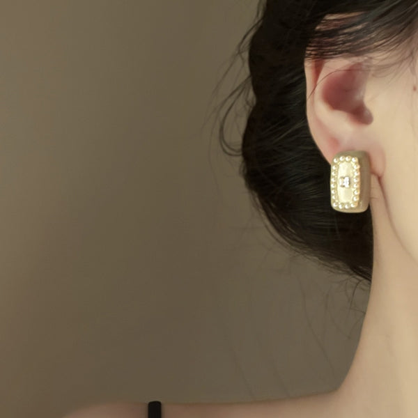 Korean Trendy Geometric Square Stud Earrings For Women