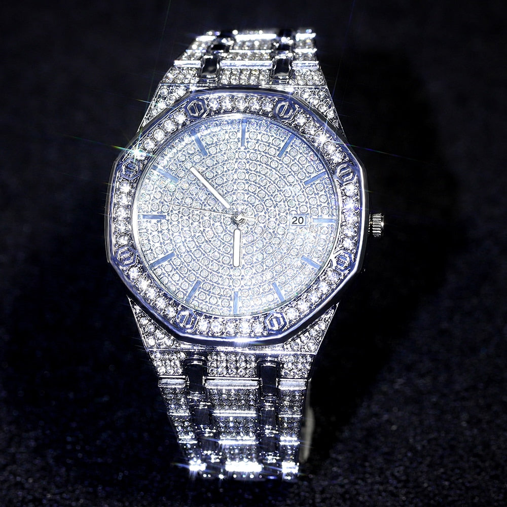 Women Luxury Iced Out Watches Bracelet Set