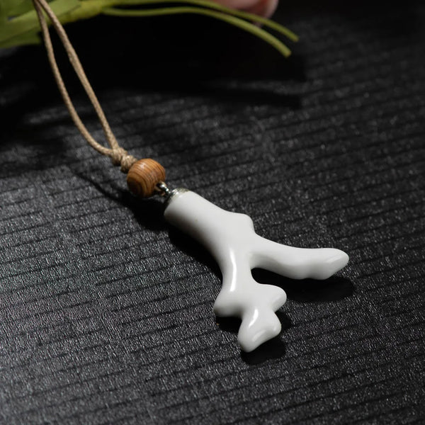 Handmade Tree Root Shape Ceramic Necklace