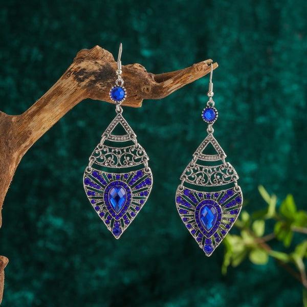 Nuevos pendientes bohemios de cristal con diamantes de imitación multicolor