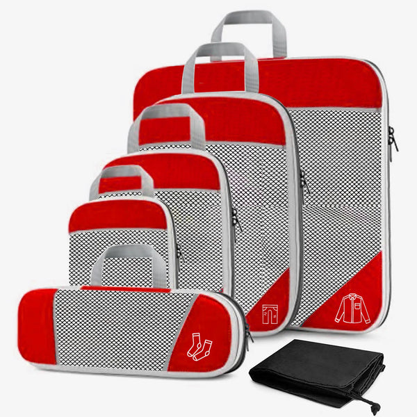 Juego de 6 organizadores de viaje comprimidos con bolsa para zapatos