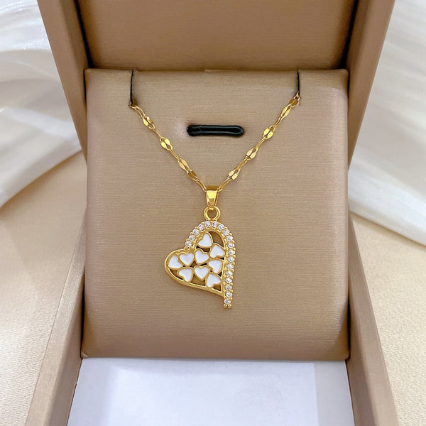 316L Stainless Steel Love Heart Pendant Necklace For Women
