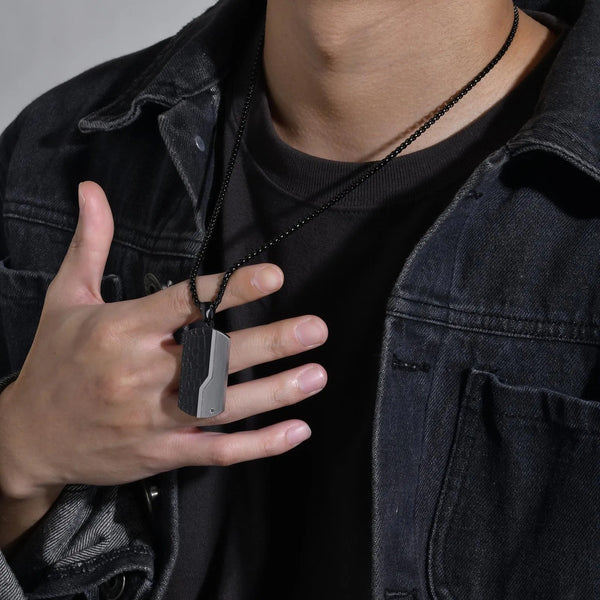 Nuevos y elegantes collares geométricos para hombre con circonitas