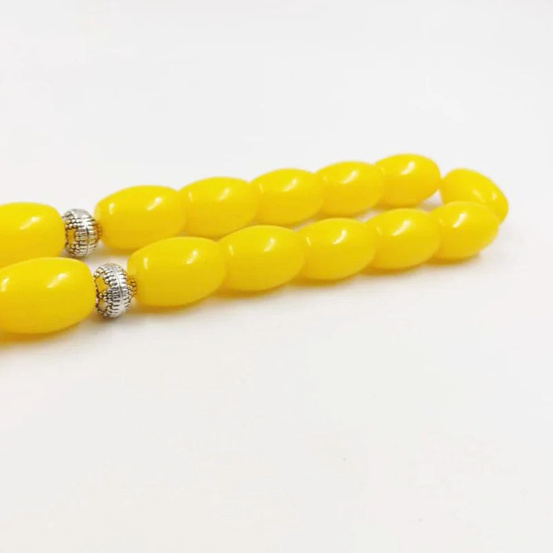 Big size Yellow Resin Tasbih 33 45 66 99 Prayer Beads arab fashion bracelet