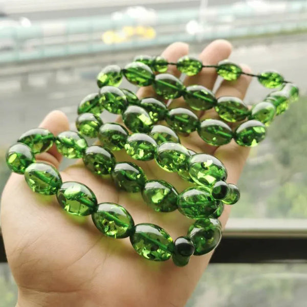 Rosario islámico Tasbih de resina verde de 33 cuentas de oración de gran tamaño para hombre musulmán turco