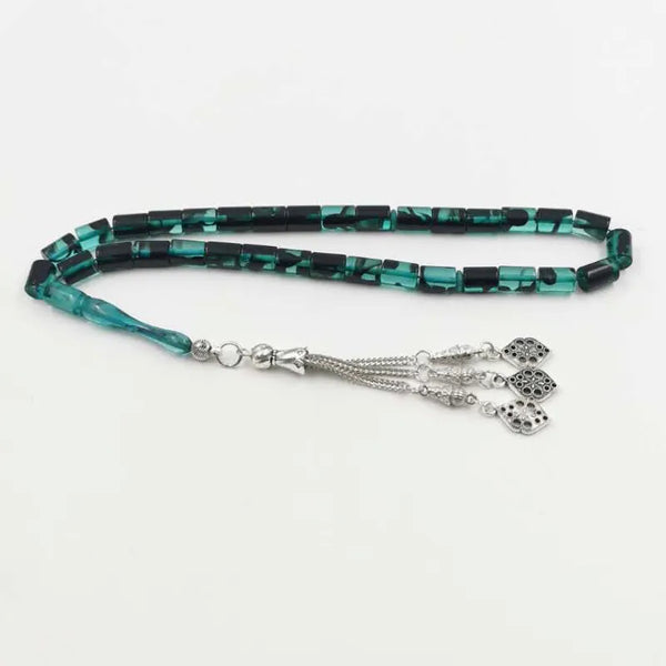 Pulsera de resina azul con 33 cuentas de oración, rosario islámico, estilo árabe