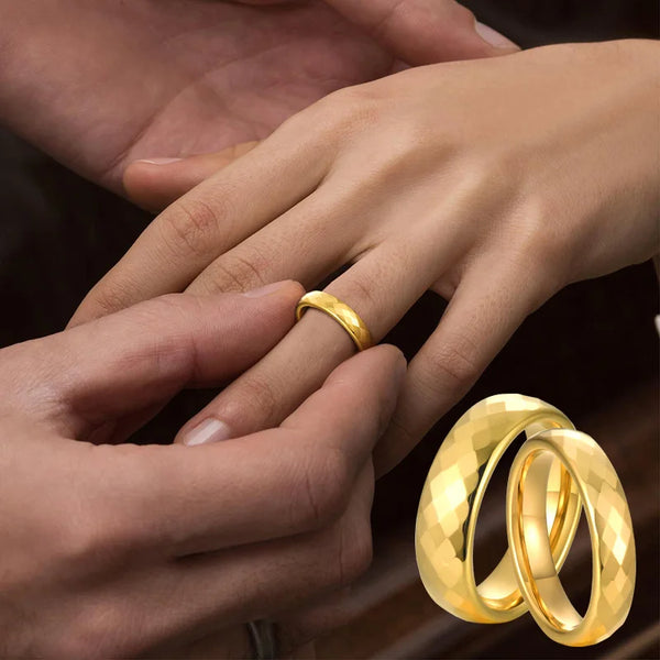 Men's Faceted Wedding Band Ring
