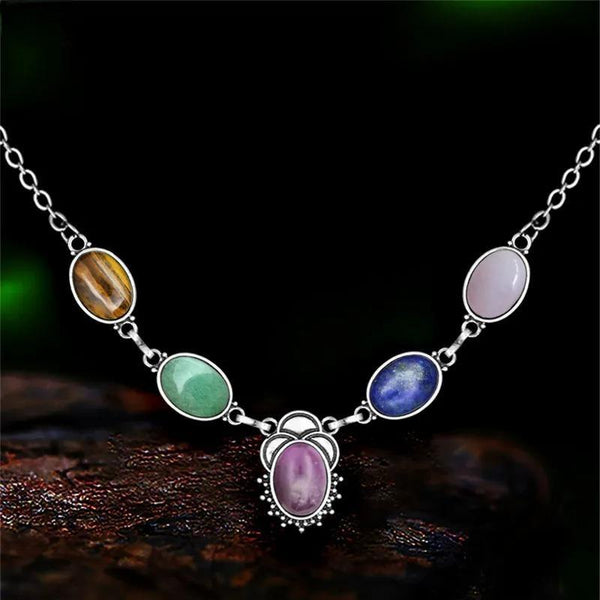 Vintage Lady Natural Stone Necklace For Women