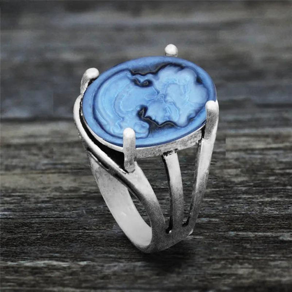 Anillos vintage ovalados con camafeo para mujer