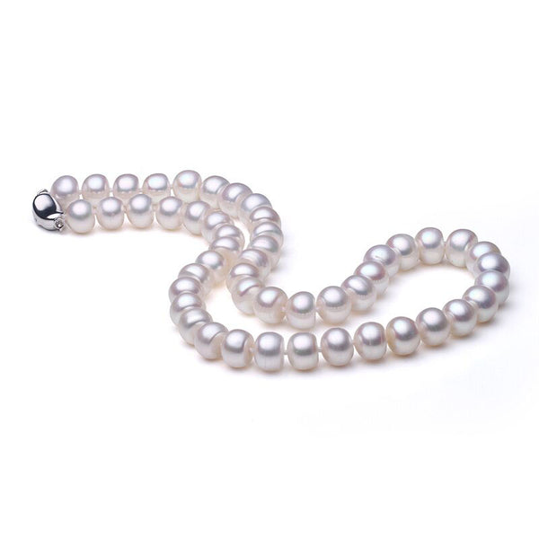 Collar de perlas naturales de agua dulce blancas para mujer