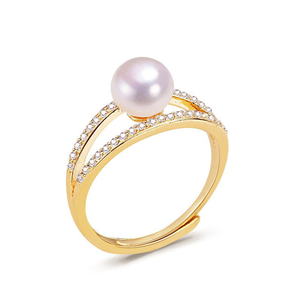 Anillo de perla de agua dulce 100% natural