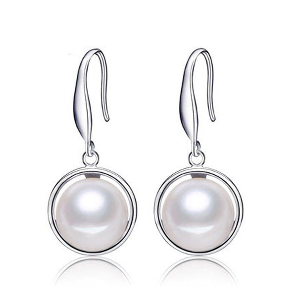 Pearl Earrings 9-10mm natural Pearl Earring 925 sterling Silver Jewelry For Women