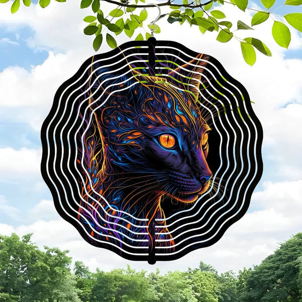 Funky Home Decor: Beautiful Neon Flower Siamese Cat  Wind Chimes, Stunning Wall Decor Wind Chimes for Homes, Bars, Offices, Man Caves, Garages, And Living Rooms .Also Makes A Great Gift.
