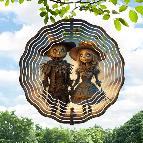 Funky Home Decor: Creepy Scarecrow Couple Wind Chimes for Homes, Bars, Offices, Man Caves, Garages, And Living Rooms. Also Makes A Great Gift. Style 10*10in（25*25cm）