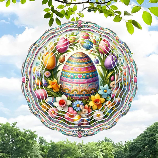 Funky Home Decor: Easter Egg with Flowers Wind Chimes, Spring  Easter Egg  Decor Wind Chimes for Homes, Bars, Offices, Man Caves, Garages, And Living Rooms .Also Makes A Great Gift.