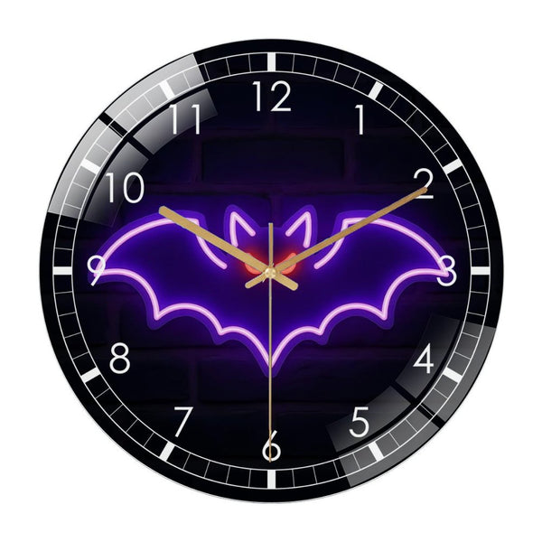 Decor Wall Clock: Gho St Bat  Glass Wall Clock ,Gho St Pumpkin Hallo-ween  Wall Clock for Home Decor, Christmas Gift for Bedroom, Game Room, Man Cave, Party Decor, Gym Lover Gift.