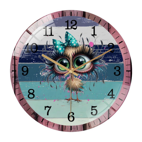 Decor Wall Clocks: Home Decor Chicken Attitude  Glass Wall Clock for Homes, Bars, Offices, Man Caves, Garages, And Living Rooms. Also Makes A Great Gift. Style 12×12inch(30×30cm)