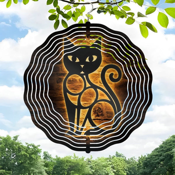 Funky Home Decor: Cat Modern Abstract  Wind Chimes , Cat Geometric Minimalist Decor Wind Chimes for Home Decor, Christmas Gift for Bedroom, Game Room,