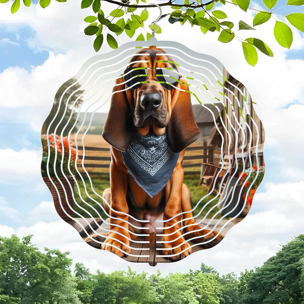 Funky Home Decor: Cool Bloodhound Dog Wind Chimes ,Dog Lover  Wind Chimes for Homes, Bars, Offices, Man Caves, Garages, And Living Rooms. .Also Makes A Great Gift, Pet Portrait .House Warming Gift.