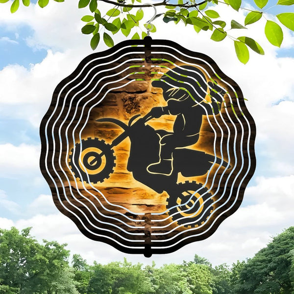 Funky Home Decor: Motocross Biker Kids Wind Chimes ，Little Dirt Bike Boy Wind Chimes for Home Decor, Christmas Gift for Bedroom, Game Room, Man Cave, Party Decor, Off Road Game Room