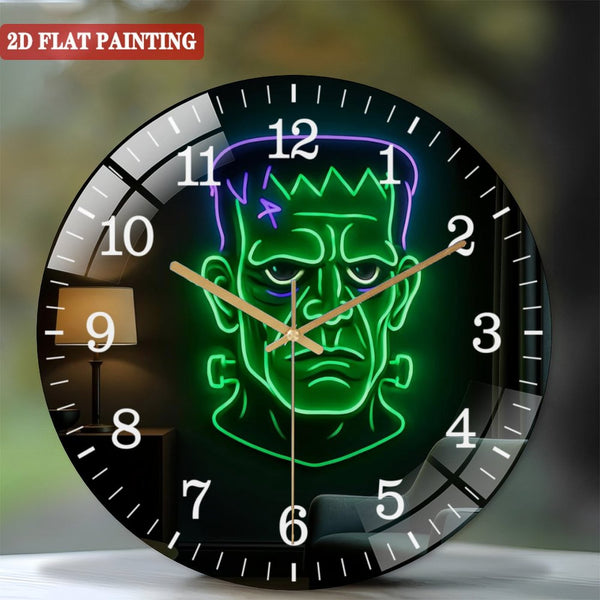 Decor Wall Clocks: Halloween Monster Glass Wall Clocks - Creepy Gothic Wall Glass Wall Clocks for Bar Or Party And Halloween Style 12×12inch(30×30cm)