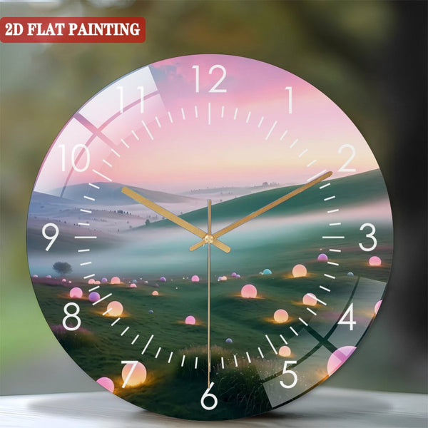 Clocks Wall Decor: Field of Orbs  Glass Wall Clock, Fantasy Decor Wall Clock, for Homes, Bars, Offices, Man Caves, Garages, And Living Rooms. Style 12×12inch(30×30cm)